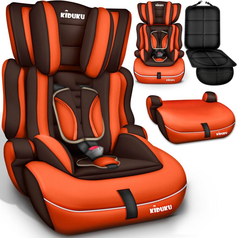 Autokindersitz Kinderautositz Autositz Kindersitz 9-36kg Gruppe 1+2+3 Braun/Orange - Kiduku