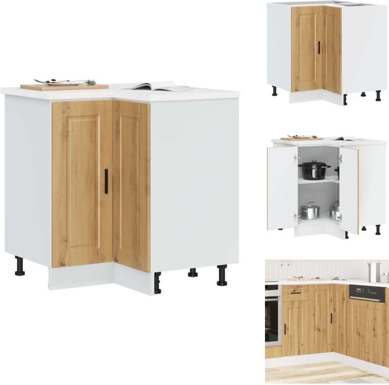 Küchen-Eckunterschrank Porto Artisan-Eiche Holzwerkstoff - Kücheneckunterschrank - Kücheneckunterschränke - Eckunterschr...