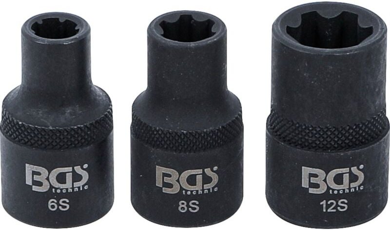 Bgs Technic - Steckschlüssel-Einsatz-Satz Keil-Profil (für ribe) M6S, M8S, M12S 3-tlg.