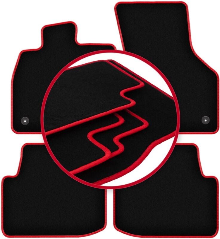 CARLUX-RED Autofußmatten für: Volkswagen Passat B8 FL Kombi, Limousine (2019-)