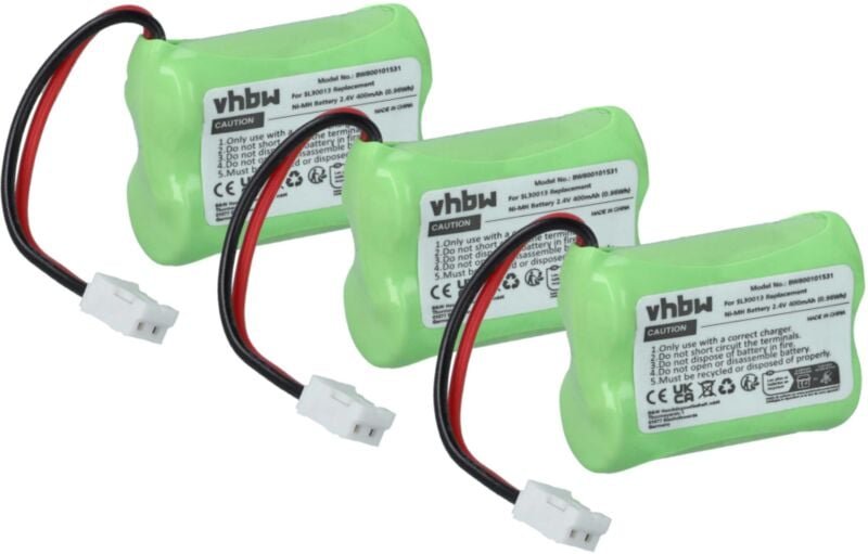 Vhbw - 3x Akku kompatibel mit Audioline dect 7500, 7500 Micro, 7501, 7800, 7800B, 7801 schnurlos Festnetz Telefon (400mA...