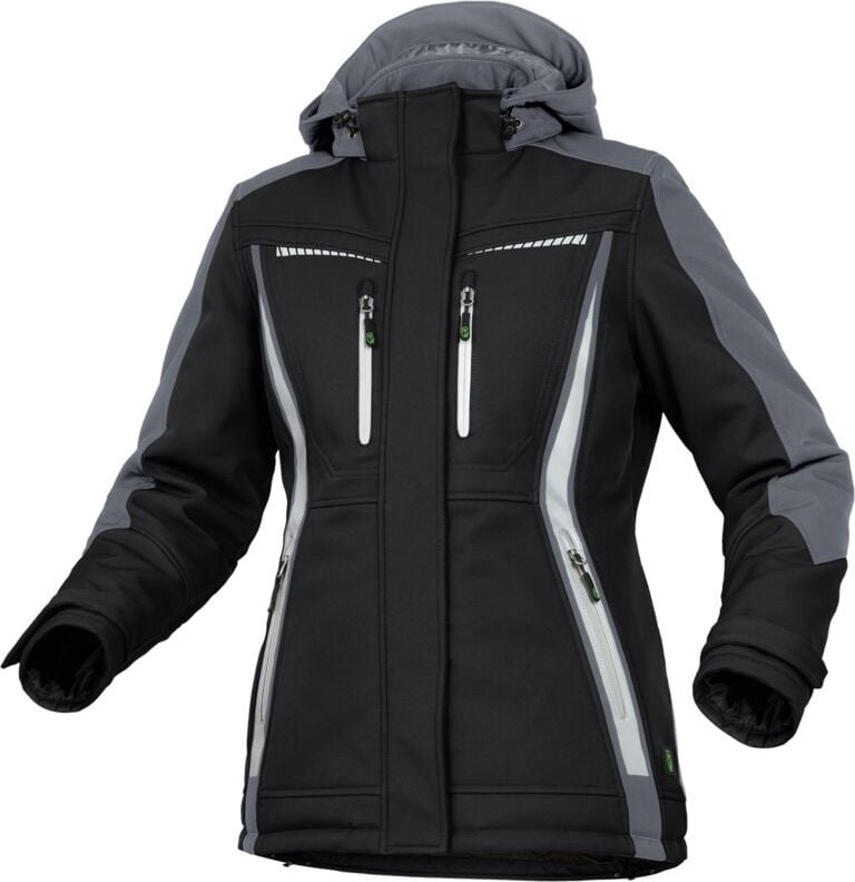 Thumbnail - Leibwächter Damen Winter-Softshelljacke Flex-Line FLXDI25 Gr. 52 schwarz/grau