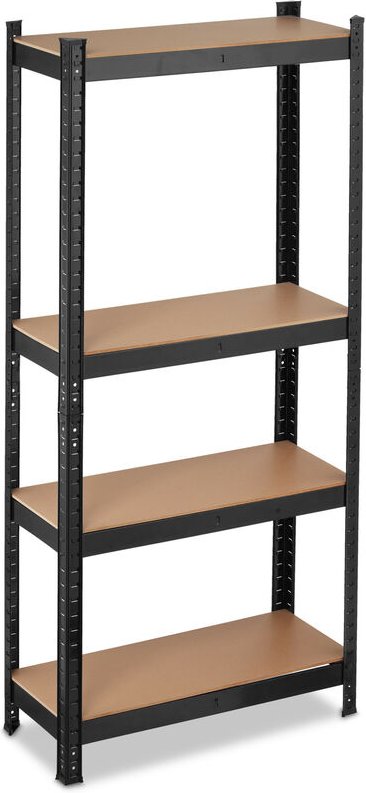 Thumbnail - Schwerlastregal, Traglast 700kg, 150x70x30 cm, 4 Böden, zum Stecken, Stahl, Lagerregal Keller, Garage, schwarz - Relaxda...