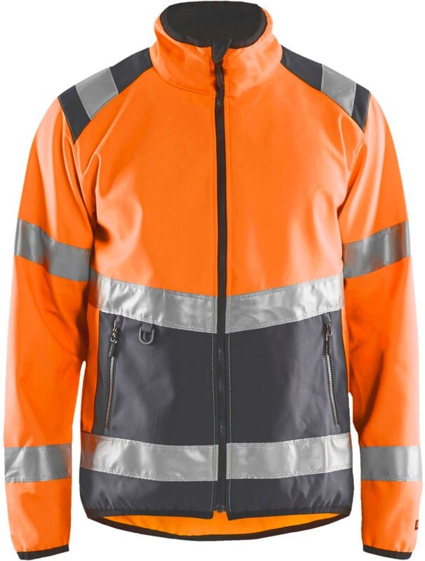 Hochsichtbare Softshell-Arbeitsjacke 4877 – Neonorange / Anthrazitgrau XS