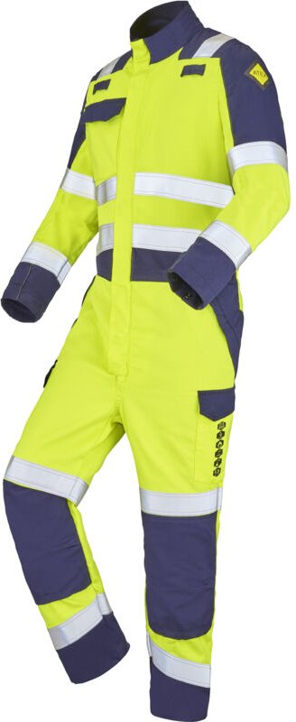 Kombination 1 Reissverschluss Maca Neongelb/taupe Marine Xs - Fr(36-38)