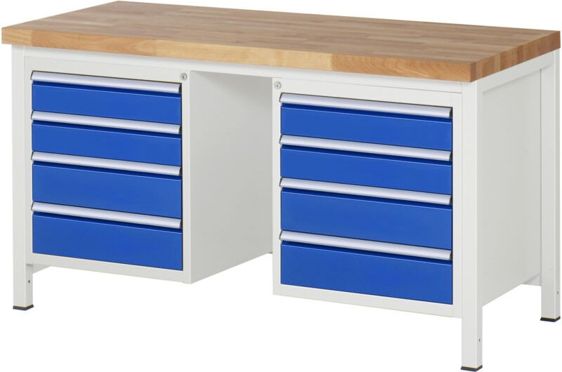 Werkbank 8181A1, B1500xT700xH840mm, 8x Schublade-TA - RAU