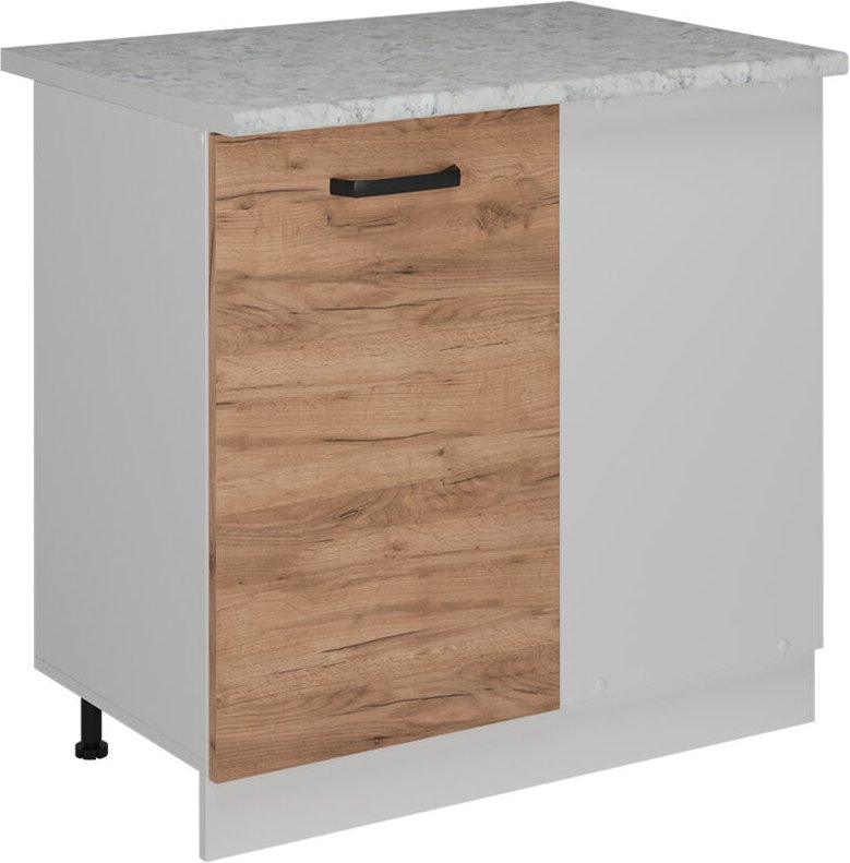 Vicco - Eckunterschrank R-Line, Goldkraft Eiche, 86 cm ap Marmor