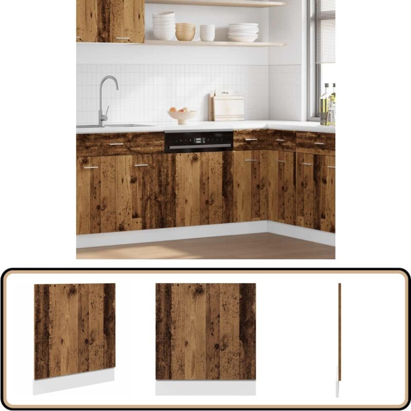 Geschirrspülerblende Altholz-Optik 60x1,5x67 cm Holzwerkstoff - Vidaxl