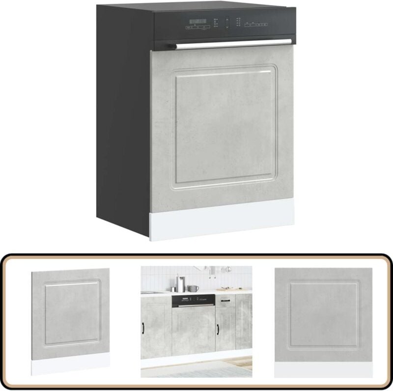 Geschirrspülerblende Kalmar Betongrau 60x1,5x67cm Holzwerkstoff - Vidaxl