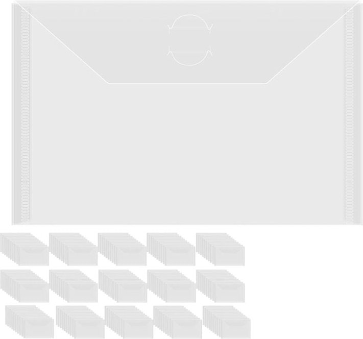 150 Stück 7x5 Zoll Aufbewahrungsumschläge, wiederverschließbare Plastikumschläge, Taschenbeutel für transparente Stempel...