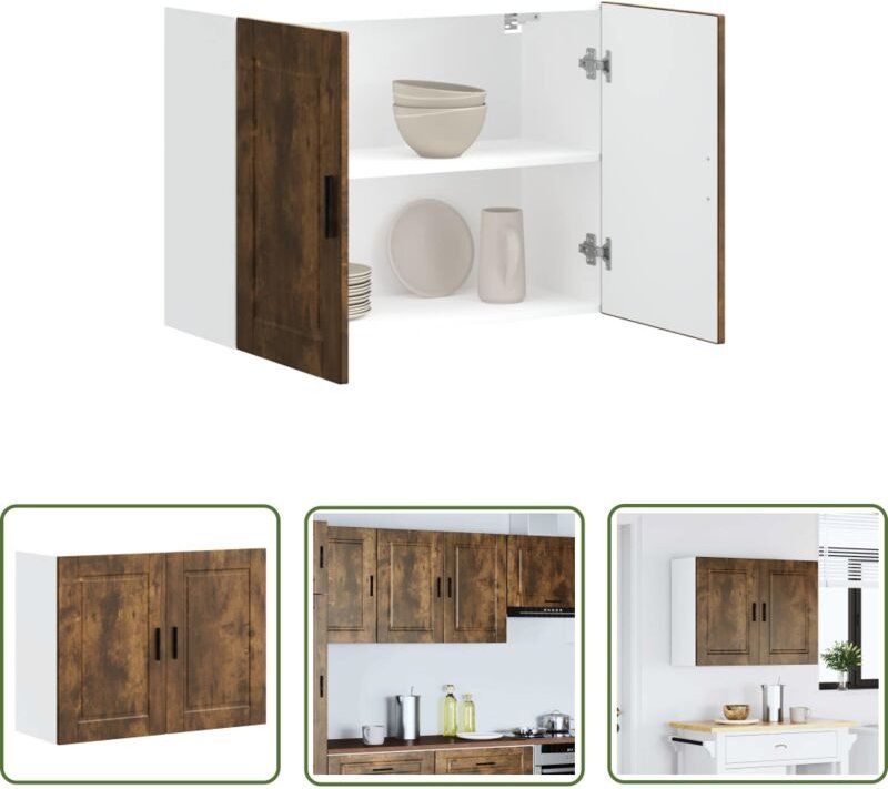 The Living Store - vidaXL Küchen-Hängeschrank Porto Räuchereiche Holzwerkstoff