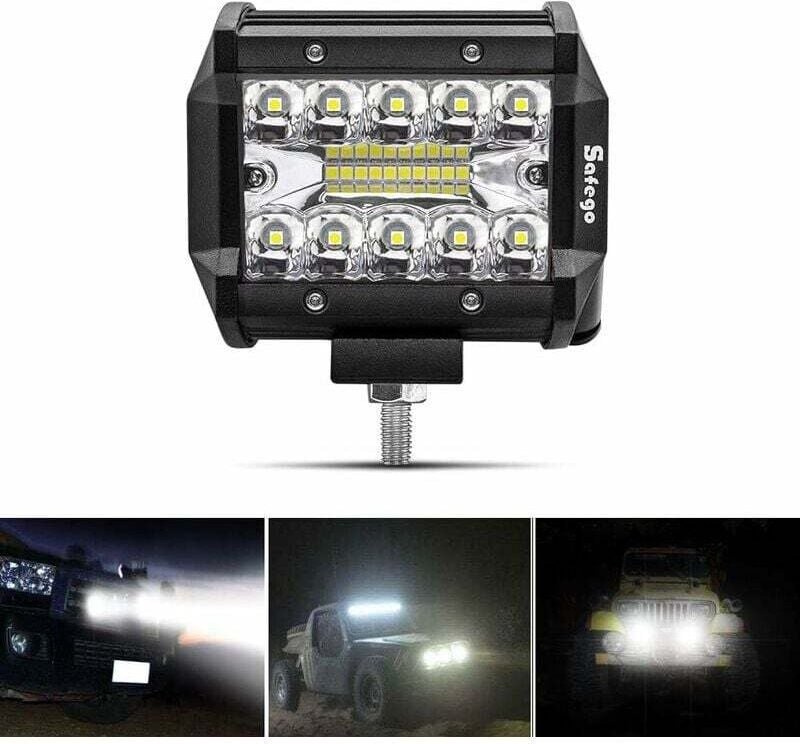 4" 60W LED-Arbeitslichtleiste, LED-Scheinwerfer, 10800LM, wasserdicht IP67, Nebelscheinwerfer für Geländewagen, Traktor,...