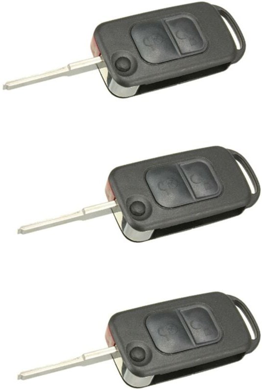 Thumbnail - 3X 2 Knöpfen Wendung Fernsteuerung Schlüssel Kasten Hu64 Klinge Fob für A C Es W168 W202 Auto
