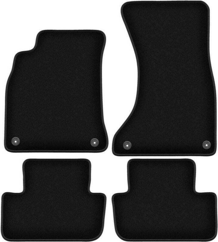 BASIC schwarze Veloursmatten für: Audi A4 B8 Limousine, Kombi, Avant, Allroad (2007-2015)