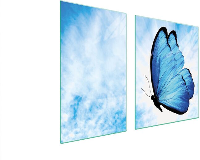 Glasplatte und Schneidebrett 100x52 Schmetterling