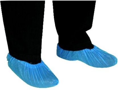 Coverguard - 10er-Pack - Einweg-Überschuhe Polyethylen Blau - Chloriertes Polyethylen mit Waffelmuster - 100 Stück