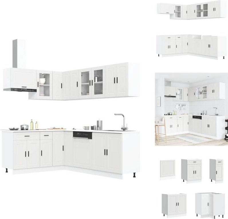 Vidaxl - 11-tlg. Küchenschrank-Set Porto Weiß Holzwerkstoff - Küchenschrank-Set - Küchenschrank-Sets - Küchenzeile Einba...