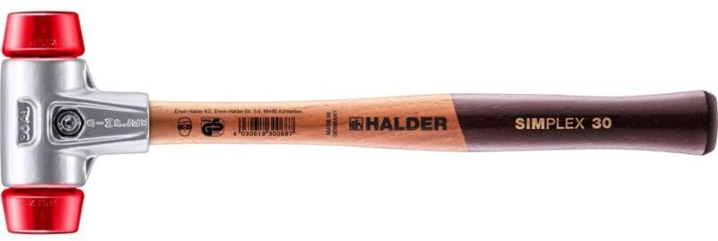 SIMPLEX-Schonhammer, Plastik mit Aluminiumgehäuse und hochwertigem Holzstiel D=30 mm 3106.030