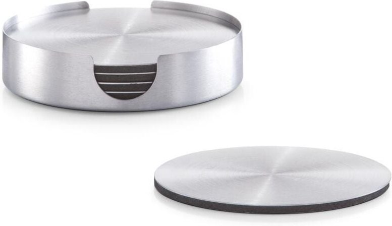 Glasuntersetzer-Set, 7-tlg., Edelstahl