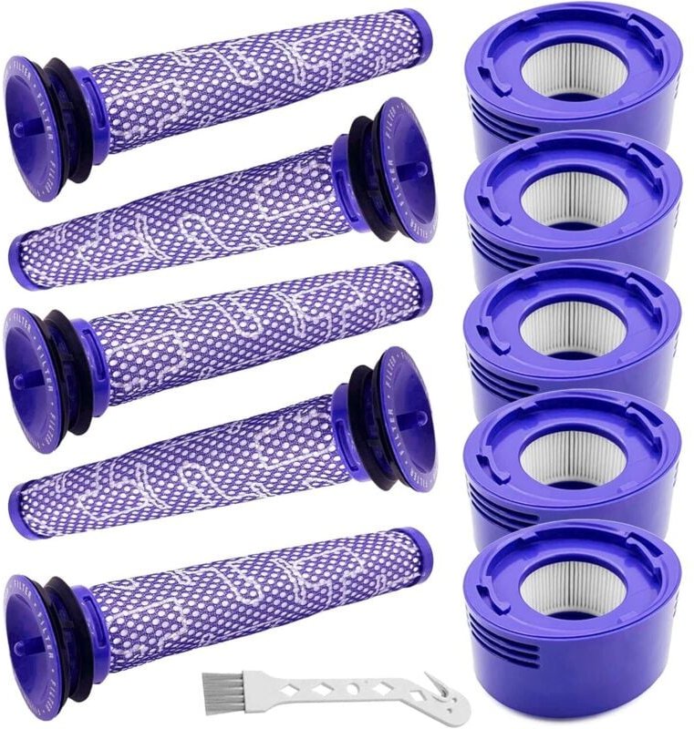 10er-Pack Ersatzfilter für Staubsauger, kompatibel mit Dyson V7, V8 Akku-Staubsaugern – 5 Vorfilter, 5 Nachfilter - Soll...