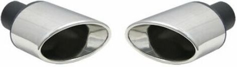 Auspuffblendesatz universal Edelstahl 2x 93x133mm Anschluss 45-57mm