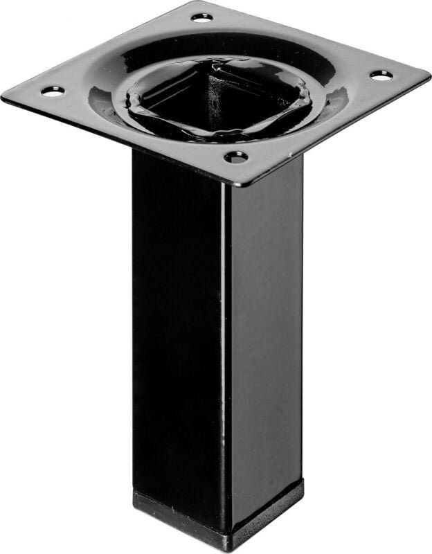 Hettich - Tischbein Chipo sq eckig 24 x 24 mm Stahl 10 cm h schwarz glänzend Tisch