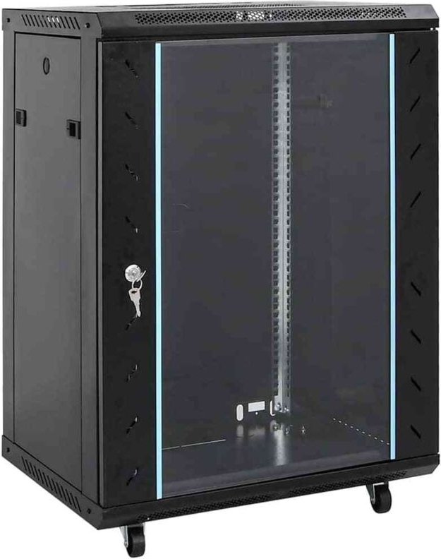 15U Netzwerkschrank 19' IP20 Schwarz 53x40x80 cm - Vidaxl