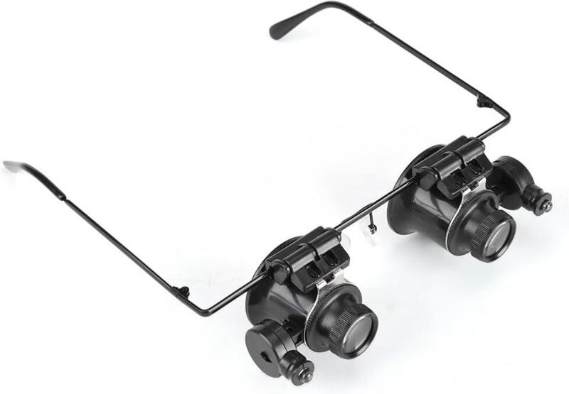 Ahlsen Augenlupe, Brillenlupe mit LED-Licht, professionelle Brillenreparatur für Uhren, 20-fache Juwelierlupe, Lupenlins...