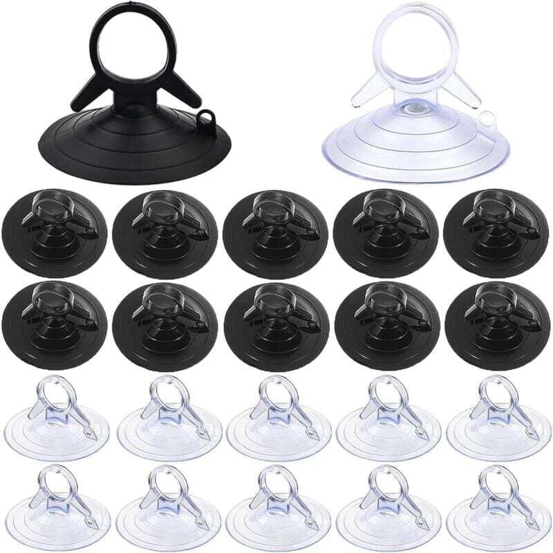 XVX - 60 Stück Sonnenschutz-Saugnapf, 45 mm, ohne Haken, transparenter Saugnapf, Mini-Saugnapf für Fenster, Badezimmer, ...