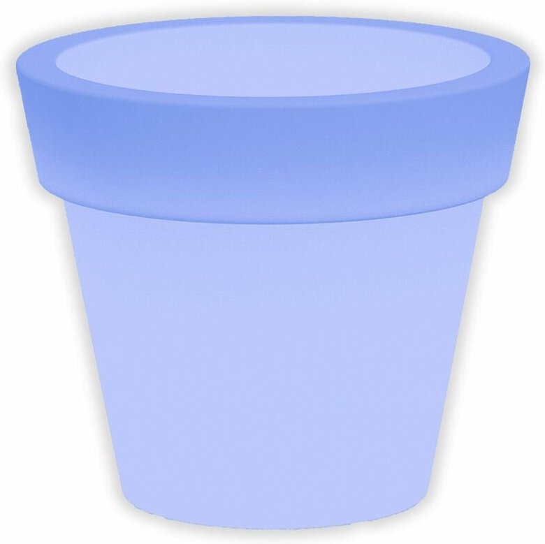 Runde leuchtende Vase Gemma Bright mit LED-Laterne Dekoration 'Made in Italy' für den Außenbereich -Gemma 50 cm / Blau /...