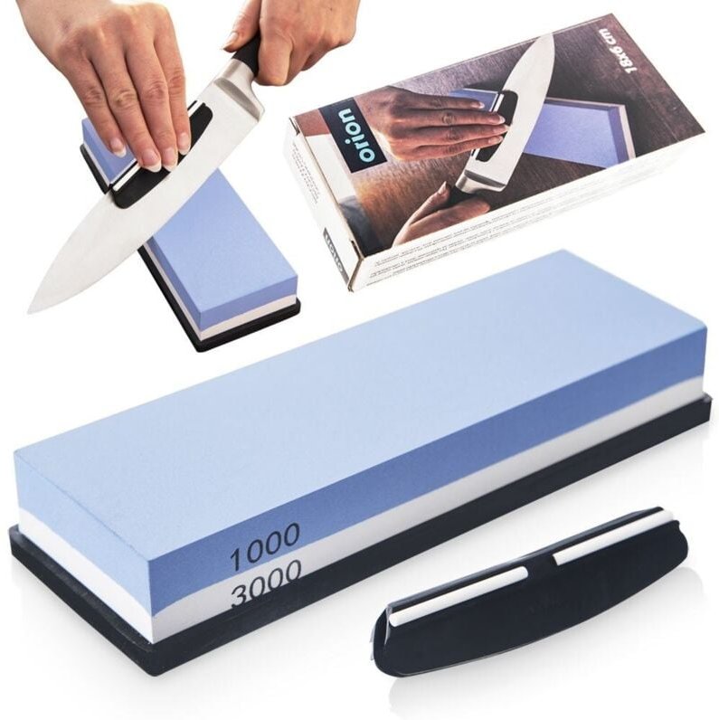 Double sided whetstone with guide for knives and tools 8