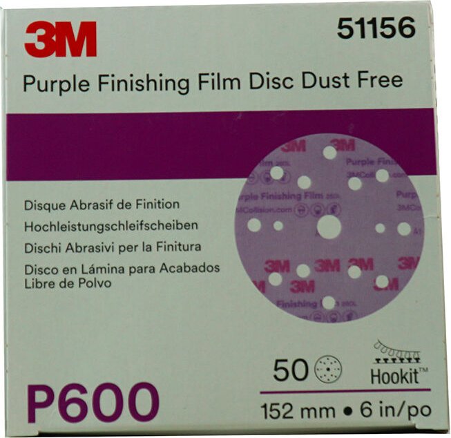 3M 51156 Abrasivscheiben 260L P600 15 PIECES Löcher 50