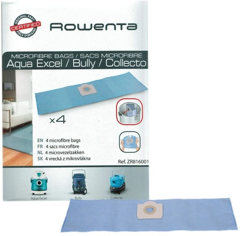 Ersatzteil - 4er Pack Mikrofaser-Staubsaugerbeutel Collecto Wet & Dry - Rowenta calor