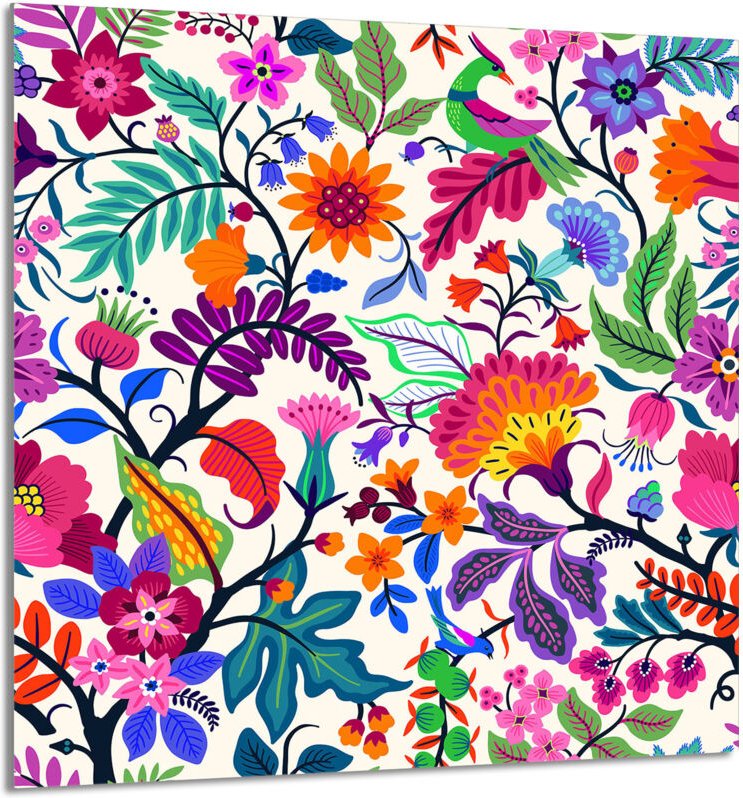 GLASPLATTE FÜR KÜCHE 60x65 Blumen
