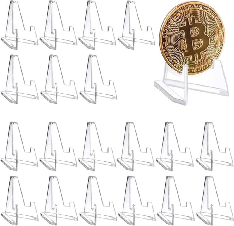 20 Stück Münzhalter-Ausstellungsständer, Mini-Staffelei aus transparentem Acryl, Staffeleihalter aus Acryl, Staffeleien ...