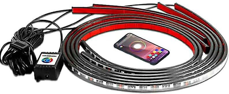 Woosien - 4 Stück Auto Underglow Flexible Strip App Control rgb led Streifen Auto Chassis Licht