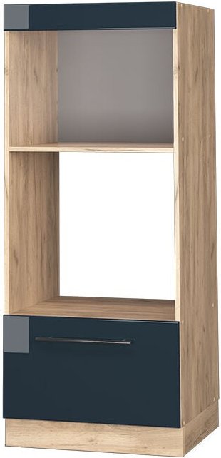 Vicco - Mikrowellenschrank Fame-Line, Dunkelblau Hochglanz, 60 cm offen