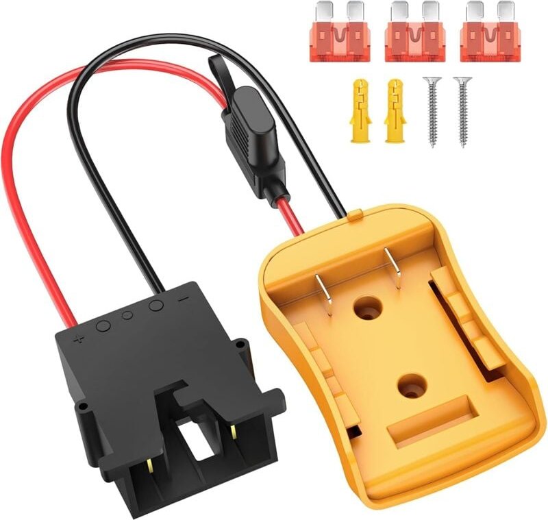 Power Wheels-Adapter für Dewalt 20-V-Akku mit Kabelbaumanschluss, kompatibel mit 12-Volt-Power Wheels, 12AWG-Kabel mit 4...