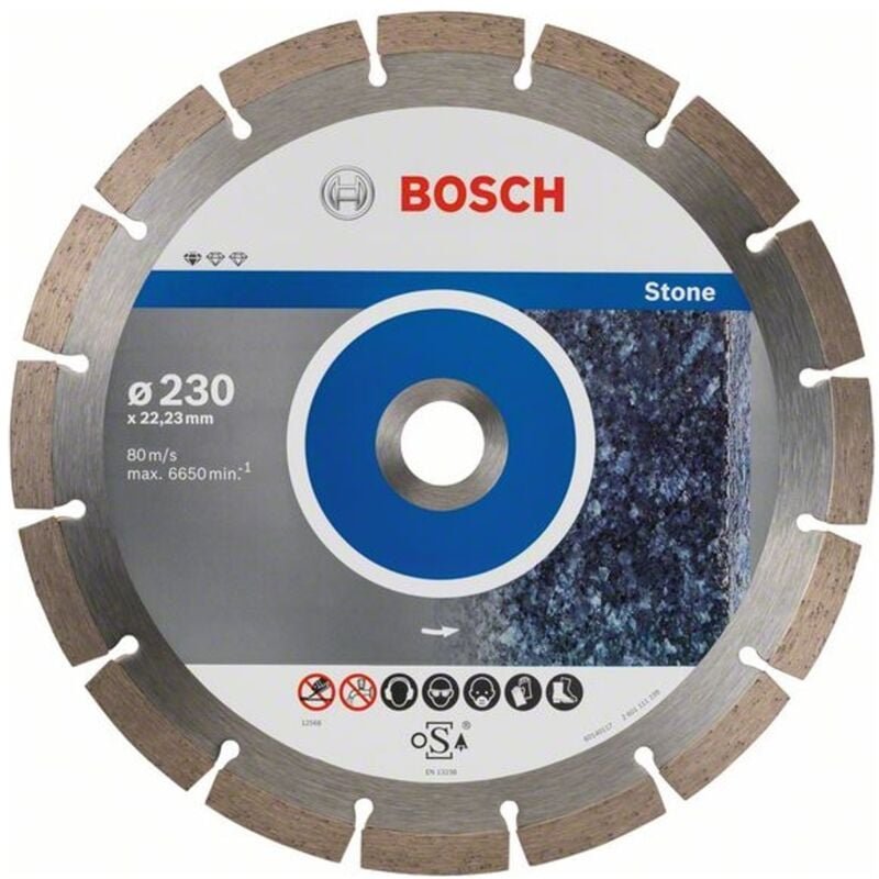 Diamanttrennscheibe Standard for Stone, 230 x 22,23 x 2,3 x 10 mm, 10er-Pack - Bosch