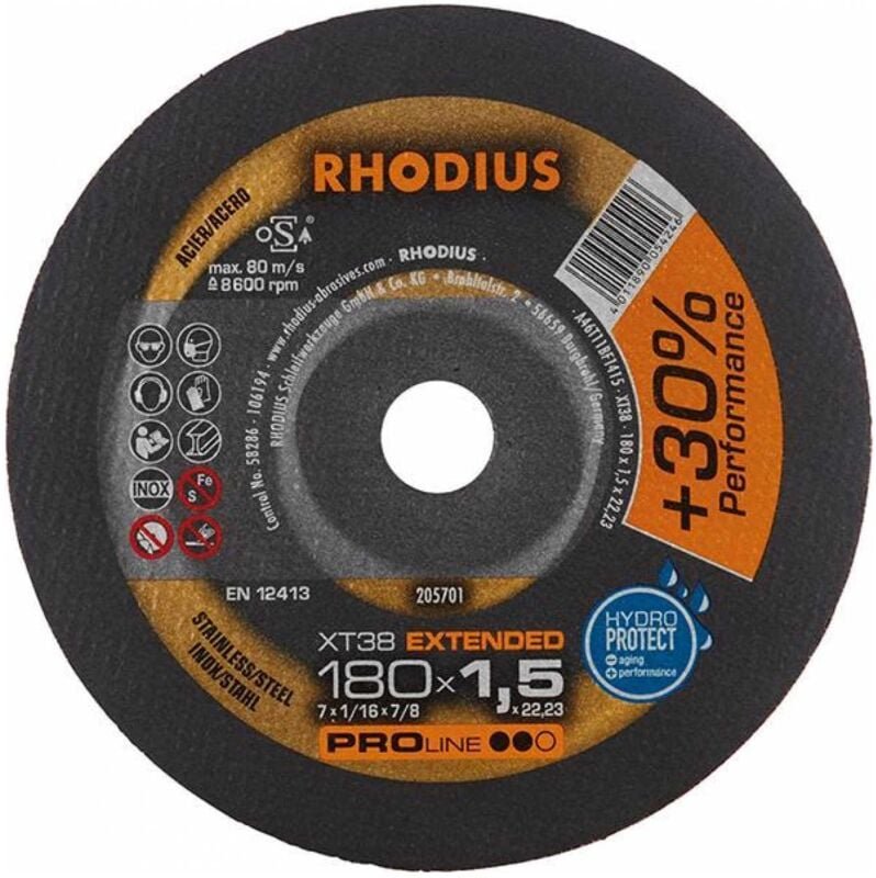 Thumbnail - XT38, 25 Stück, 180 x 1,5 mm, Trennscheibe - Rhodius