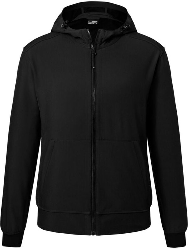 James&nicholson - jn Men's Hooded Softshell Jacket JN1146 black/black, Größe m