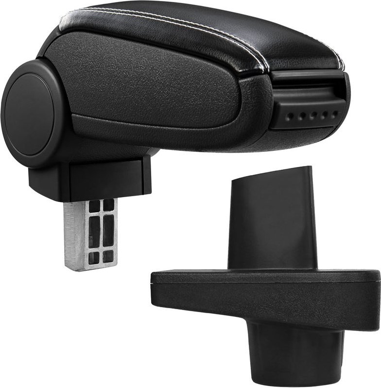 Pro.tec - Mittelarmlehne Renault Clio 4 mit Staufach Kunstleder Schwarz mit weißen Nähten