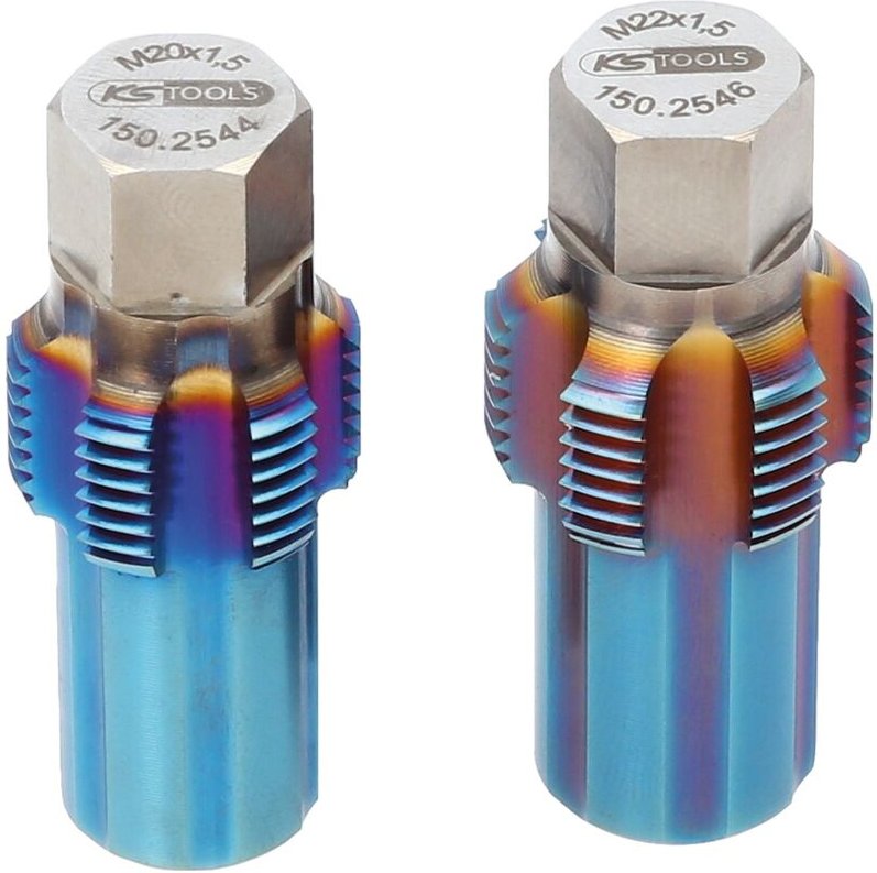 Ks Tools Gewindeschneider-Satz mit Führungsbolzen für Sensoren, 2-tlg