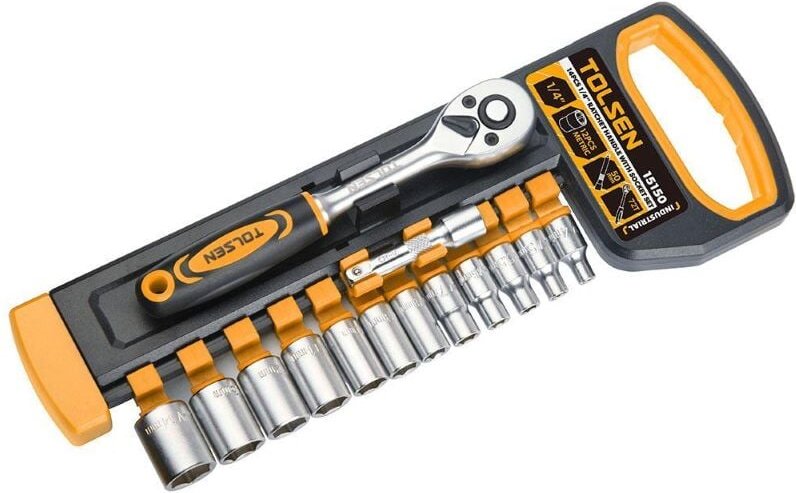 Satz 14-Teilig Umkehrknarre Mit 1/4" Tolsen-Steckschlussel