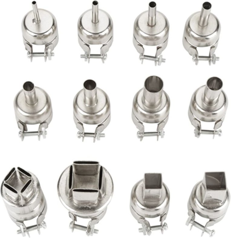 Eosnow 12-teiliges Heißluftpistolen-Düsen-Set für 850 Heißluft-Lötstation, Reparaturwerkzeug-Zubehör