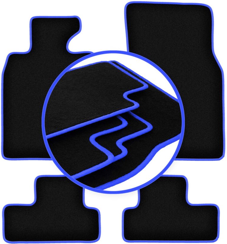 CARLUX-BLUE Auto-Fußmatten für: Mini Cooper R56 Fließheck (2006-2013)
