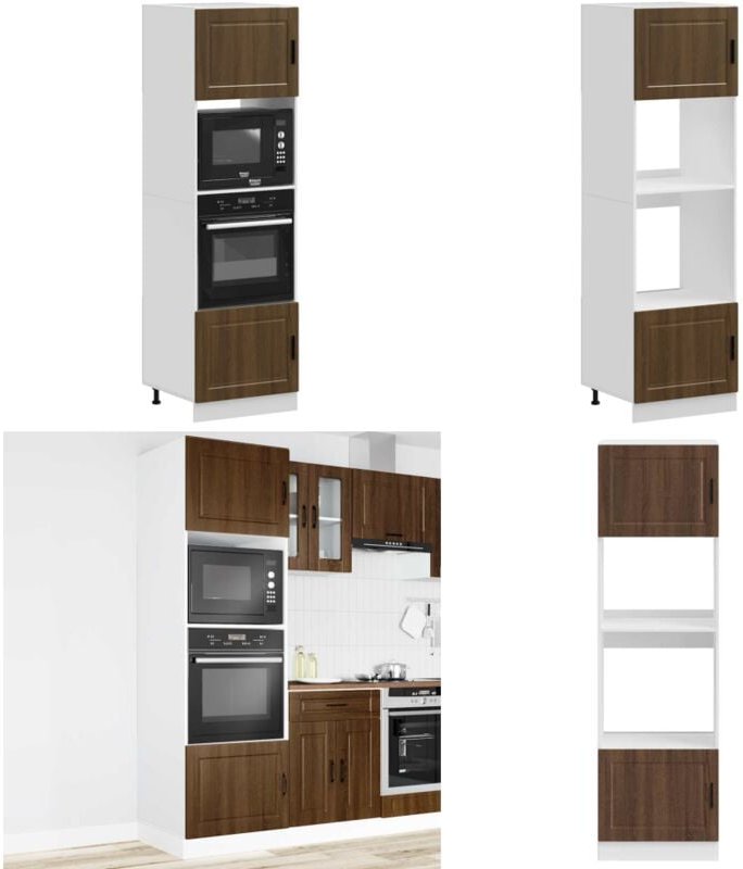 Herdumbauschränke 2 Stk. Porto Braun Eichen-Optik Holzwerkstoff - Vidaxl