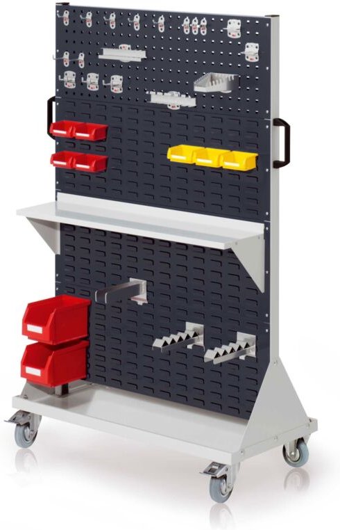 Kappes RasterMobil® mobiler Arbeitsplatzschrank Größe 4 1580x1000x500mm 2x Lochplatte 6x Schiltzplatte 37-teilig anthraz...