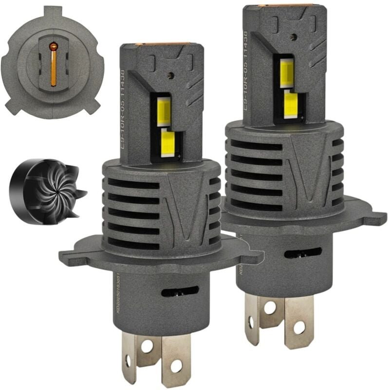 Stück H4 LED Birnen 9V-32V Canbus CSP 10000lm starkes Weiß