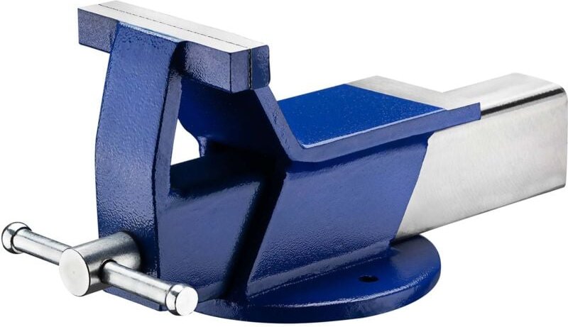 Wiltec - Schraubstock aus Stahl mit 125 mm Klemmbacke, Parallelschraubstock mit 80 mm Spanntiefe, Tischschraubstock mit ...